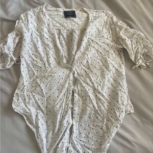 Abercrombie & Fitch Cream Blouse with Black Dots